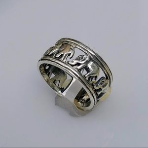 Elephant .925 Sterling Silver Ring by Peter Stone